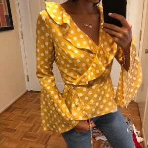 Glamorous Polka Dot Blouse in Yellow
